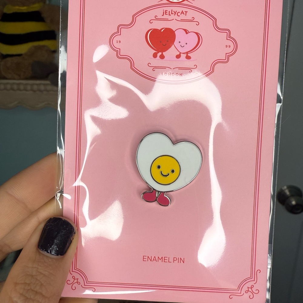 Jellycat Amuseables Heart Boiled Egg Enamel Pin